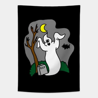 Halloween Graveyard Ghost Tapestry