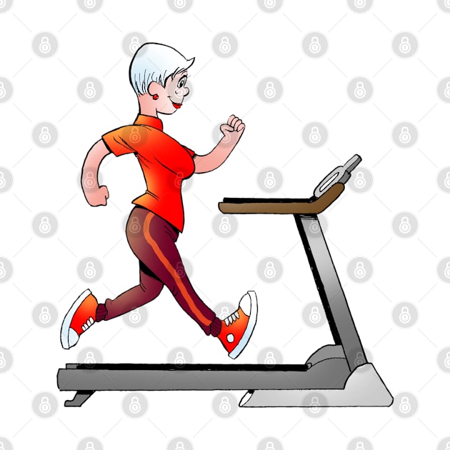 Woman on a Treadmill Fitness by Comic Dzyns