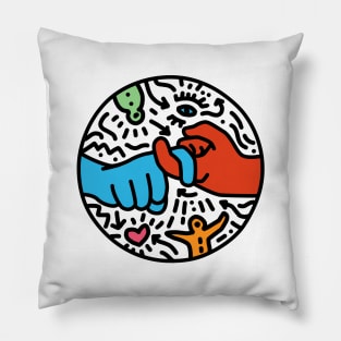 ASL for Friend -Pop Art style White Pillow