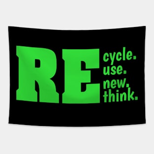 Recycle Reuse Renew Rethink Quote Earth Day Environment Tapestry