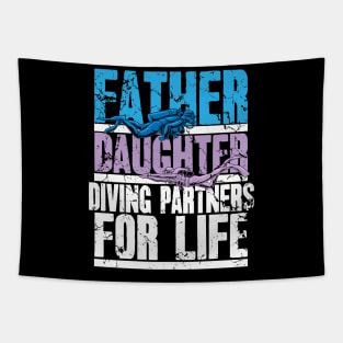 Scuba Diving Dad And Daughter Diving Partners For Life Tapestry