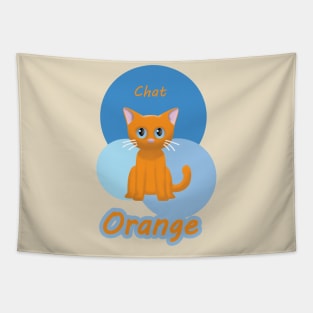 Colorful Chat Orange Tapestry