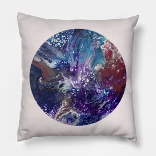 Acrylic pouring Sea Dragon - Fluid art painting Pillow
