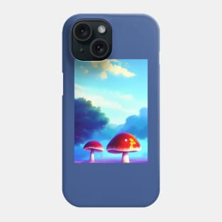 RED MUSHROOMS AND A LIGHT BLUE SKY Phone Case