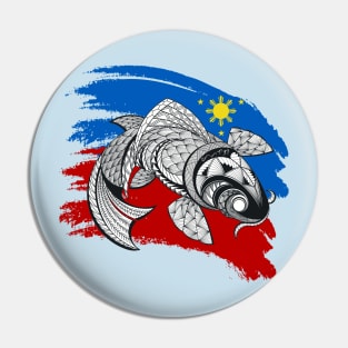 Tribal Art Koi fish / Baybayin word Mahalaga (Precious / Valued) Pin
