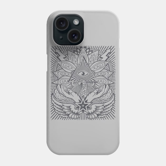 Illuminati Pyramid Eye Phone Case by Drop23