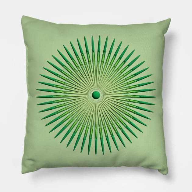 concentric green Pillow by desingmari