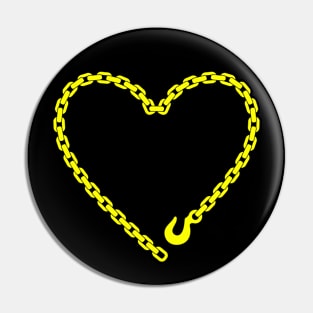 Tow Truck Driver Heart Yellow Tow Hook Chain Towing Pin