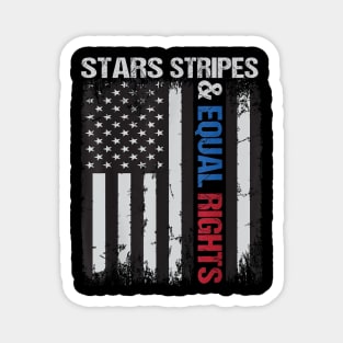 Feminist Stars Stripes Equal Rights Tee, Vintage American Flag Pro Choice Stars Stripes Equal Rights Magnet