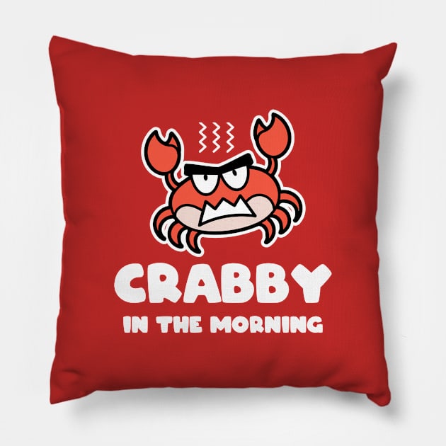 Crabby in the Morning Pillow by rojakdesigns