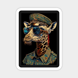 Psychedelic Giraffe with Sunglasses and Headphones Magnet