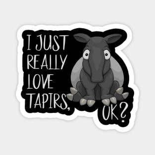 Just Really Love Tapirs, OK? Chubby Cartoon Tapir Magnet