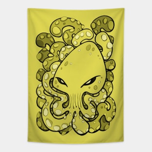 Octopus Squid Kraken Cthulhu Sea Creature - Meadow Lark Yellow Tapestry