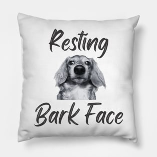 Resting Bark Face Dachshund Pillow