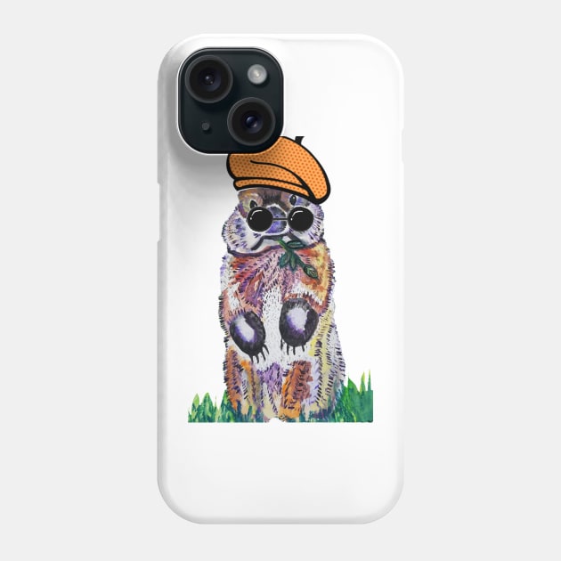 Artsy old groundhog Phone Case by Walters Mom