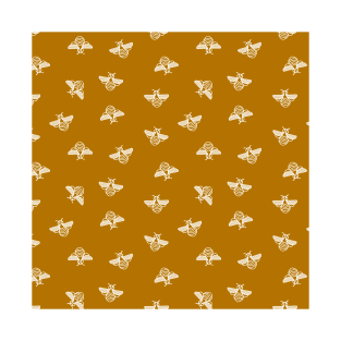 Bee pattern in gold yellow background T-Shirt