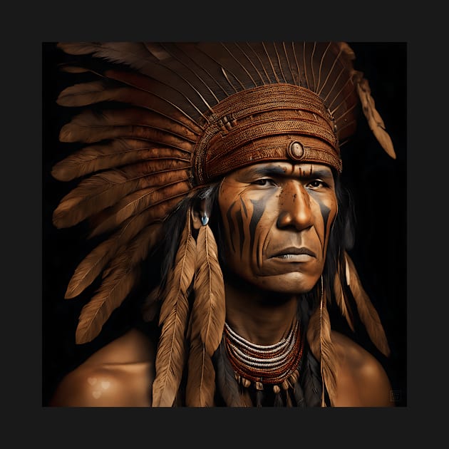 [AI Art] Proud Native American Man With Headdress by Sissely