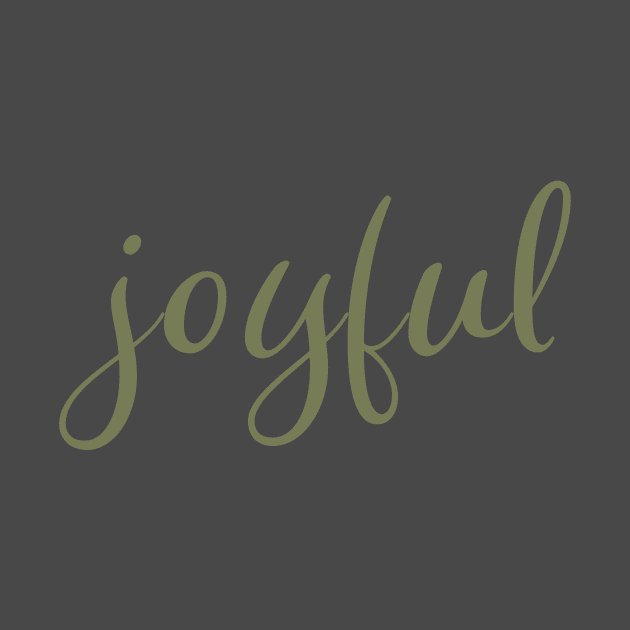 Joyful Olive Green Script Christmas Holiday Wish by OneLook