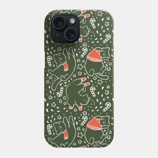 Cute lazy cat at Christmas Phone Case