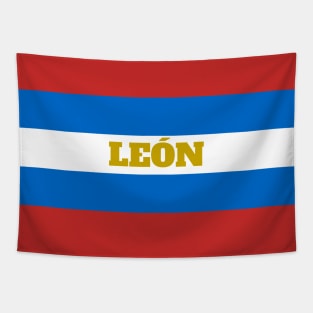 León City in Nicaraguan Flag Colors Tapestry