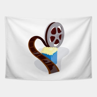 Movie Reel with Popcorn Retro Tapestry