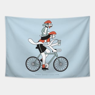 Biker Girl with Dog Tapestry