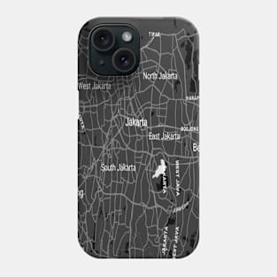 Jakarta black map Phone Case