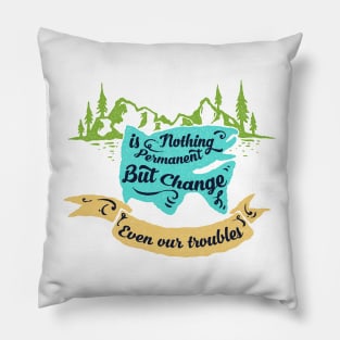 Salmon silhouette with motivational words of wisdom Pillow