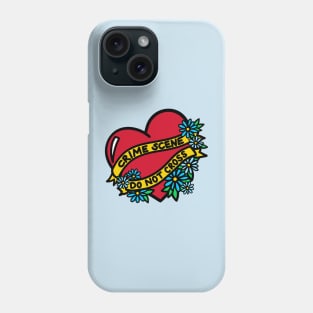 Crime Scene Tape Vintage Heart Tattoo Phone Case