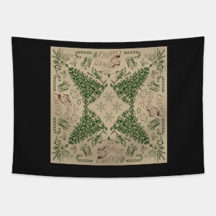 Country Christmas Bandana Toile 1 Tapestry