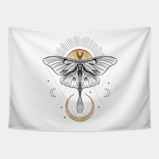 Luna moth moon and sun Tapestry