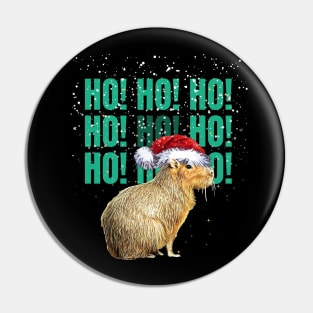 Capybara Christmas and HO! HO! HO! Cute capybara Pin