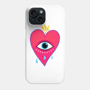 Sacred heart. All seeing eye Phone Case