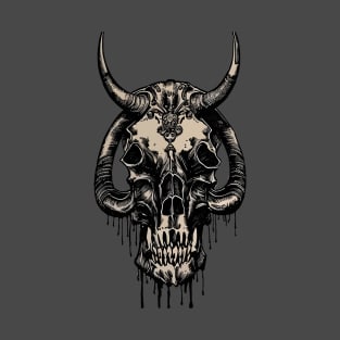 Tribal Tattoo Bulls Skull T-Shirt