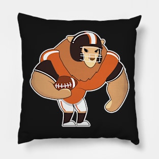Lion as Football player with Football Pillow