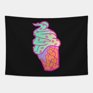 Neon Ice cream cone Tapestry