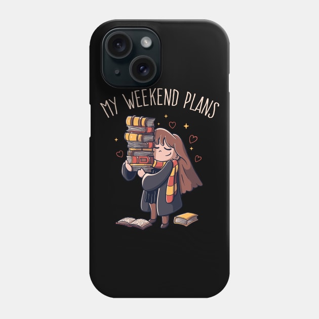 My Weekend Plans - Funny Book Nerd Gift Phone Case by eduely