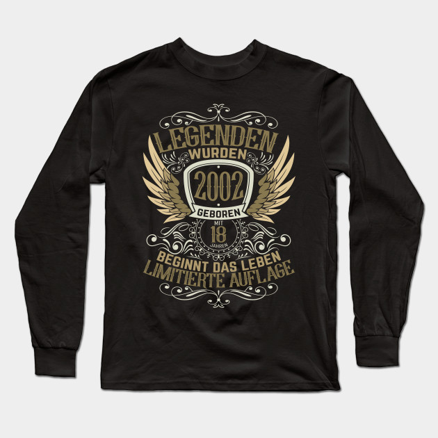 18 Geburtstag Lustige Spruche 2002 Geburtstag Geschenkideen Long Sleeve T Shirt Teepublic