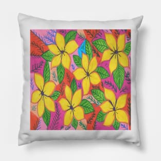 Tropical Plumeria Garden Pillow