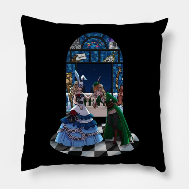 Alice & Robin (Cutout / Dark ver.) Pillow by artsy_alice