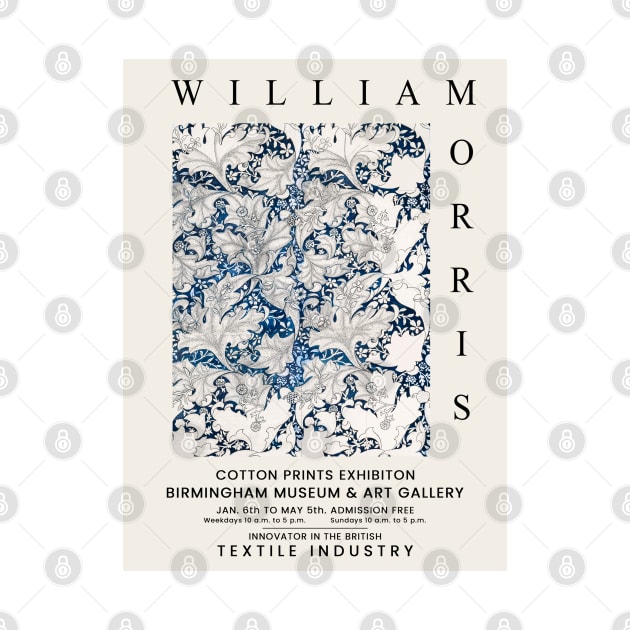 William Morris Wallflower Pattern 1890, William Morris Floral Exhibition Wall Art Design by VanillaArt