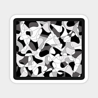 Abstract geometric pattern - gray, black and white. Magnet