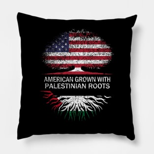 American Grown with Palestinian Roots USA Flag Pillow