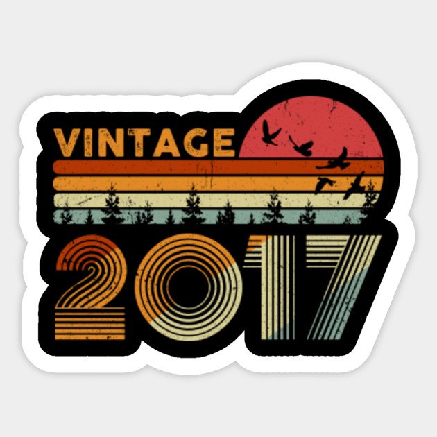 Vintage 3rd Birthday Gift 2017 Retro Bday 3 Years Old Vintage 3rd Birthday Gift 2017 Sticker Teepublic