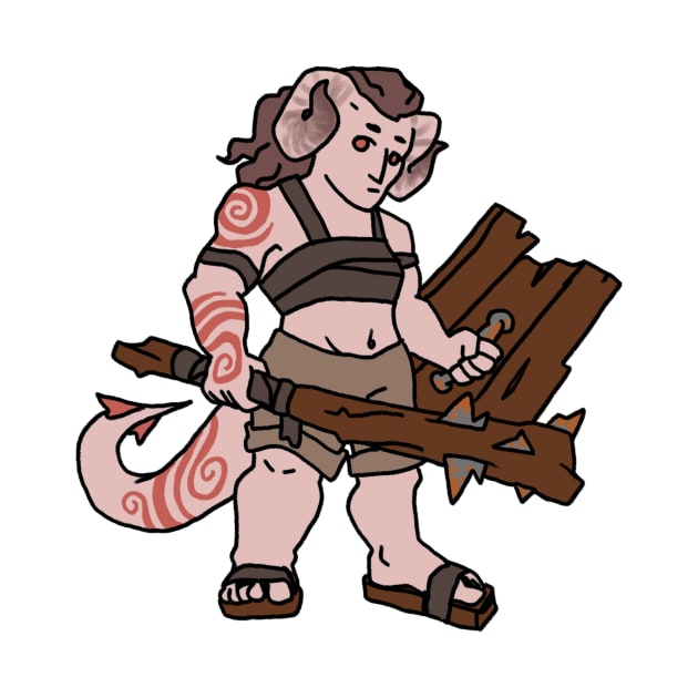 Tiefling Barbarian by NathanBenich