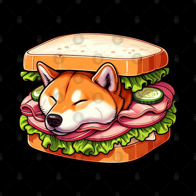 Shiba Inu Sleeping Sandwich by Plushism