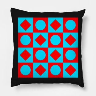 red and blue geometrical pattern Pillow