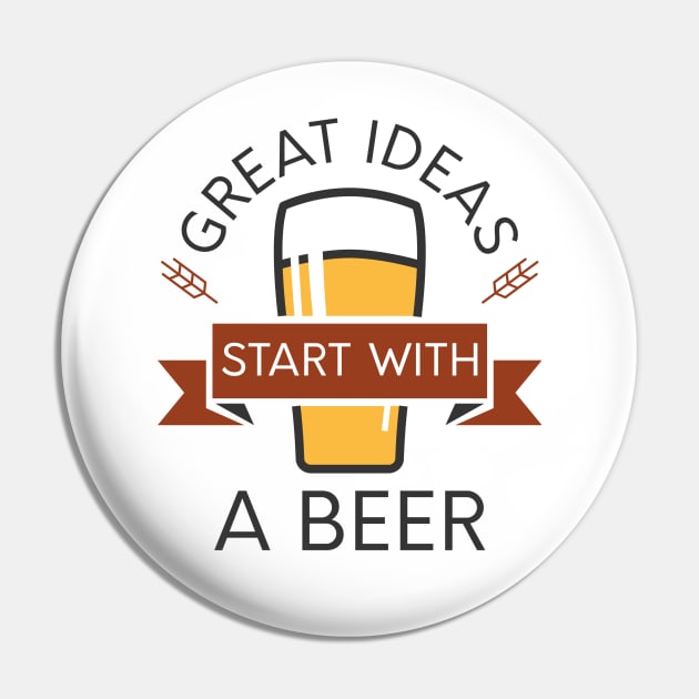 Great Ideas Start With A Beer Pin by LuckyFoxDesigns