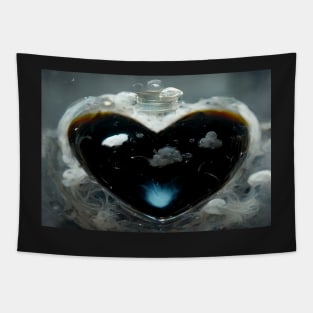 Black Broken Heart Art in Sunset /  Broken Hearts Unwind Designs Tapestry