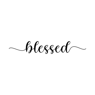 Blessed Handwriting Typography Design T-Shirt